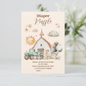 水彩可愛い飼育動物ラッフルおむつ エンクロージャーカード (スタンド正面)