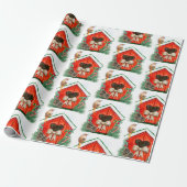 水彩可愛い鳥の家の鳥画 ラッピングペーパー (アンロールド)