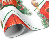 水彩可愛い鳥の家の鳥画 ラッピングペーパー (ロールコーナー)