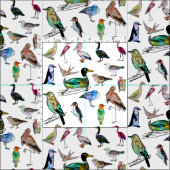 水彩可愛い鳥の鳥の鳥の鳥類の自然パターン ファブリック (タイル)