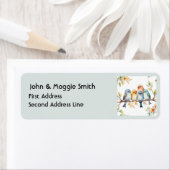 水彩可愛い鳥家動物芸術 ラベル (インサイチュ)