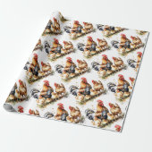 水彩可愛い鶏バードアニマル自然アート ラッピングペーパー (アンロールド)