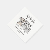 水彩可愛い3ペットドッグキャットウェディングレセプション スタンダードカクテルナプキン (角)