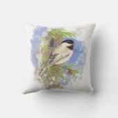 水彩可愛い《鳥》アメリカゴガラ鳥自然アート クッション (裏面)