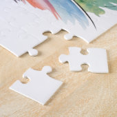 水彩可愛パーソナライズされたい体操ガールピンク ジグソーパズル (側面)