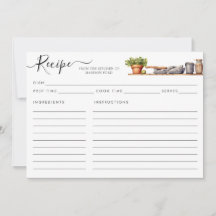 水彩台所棚ポット器具レシピカード