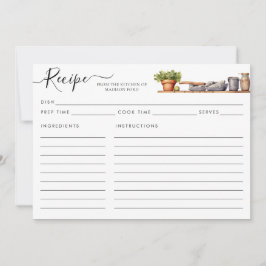 水彩台所棚ポット器具レシピカード