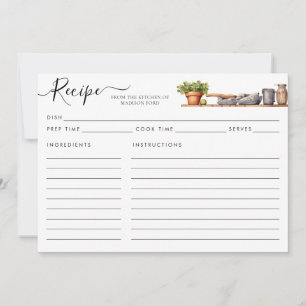 水彩台所棚ポット器具レシピカード