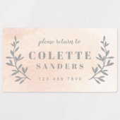 水彩名パーソナライズされた前 ラベル (デザイン1)