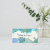【水彩名刺】 Watercolor Business card (Blue) 名刺 (スタンド正面)