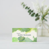 【水彩名刺】 Watercolor Business card (Green) 名刺 (スタンド正面)