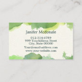 【水彩名刺】 Watercolor Business card (Green) 名刺 (裏面)