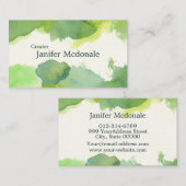 【水彩名刺】 Watercolor Business card (Green) 名刺 (正面/裏面)