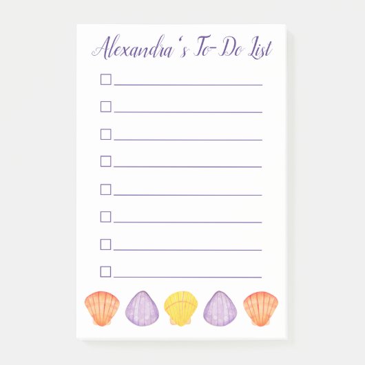 水彩名物の貝殻 ポストイット (正面)