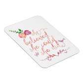 水彩名言 彼女はできると信じたので、実行した マグネット (右側)