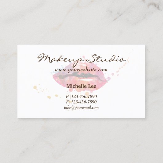 水彩唇カラフルメイクアップアーティストサロン 名刺 (裏面)