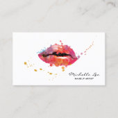水彩唇カラフルメイクアップアーティストサロン 名刺 (正面)