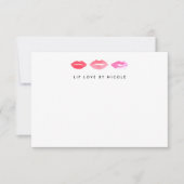 水彩唇 |フラットノテパーソナライズされたクアーズ ノートカード (正面)