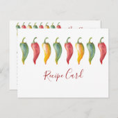 水彩唐辛子レシピカード シーズンポストカード (正面/裏面)