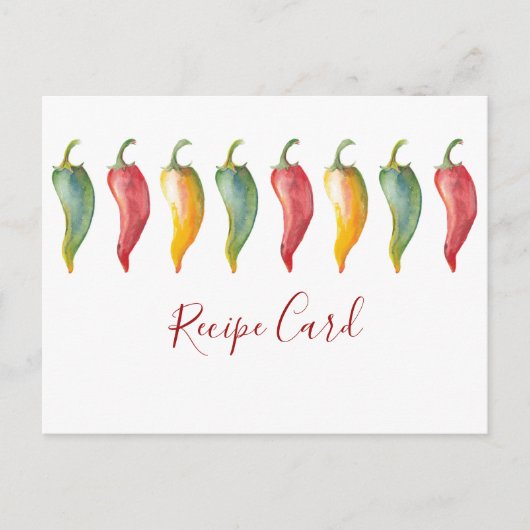 水彩唐辛子レシピカード シーズンポストカード (正面)