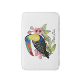 水彩唐鳥（花） バスマット (正面縦)