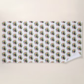 水彩唐鳥（花） ビーチタオル (正面)