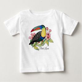 水彩唐鳥（花） ベビーTシャツ