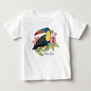 水彩唐鳥(花) ベビーTシャツ