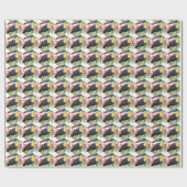 水彩唐鳥（花） ラッピングペーパー (フラット)