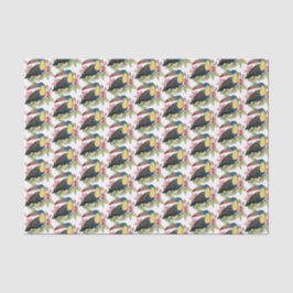 水彩唐鳥（花） 薄葉紙