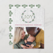 水彩喜びリースクリスマスカード シーズンカード (正面/裏面)