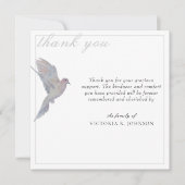 水彩喪ハト葬式サンキューカード サンキューカード (正面)