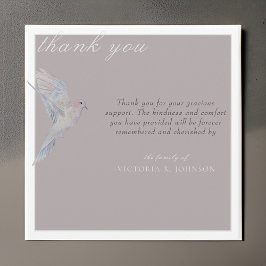 水彩喪ハト葬式サンキューカード サンキューカード