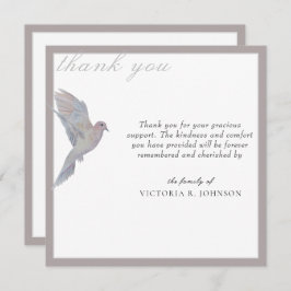 水彩喪ハト葬式サンキューカード サンキューカード
