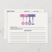 水彩器具ブライダルシャワーレシピカード ポストカード (正面/裏面)