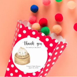 水彩団子 – あなた感謝していの赤ちゃんシャワー ラウンドシール