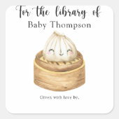 水彩団子 – ライブラリ用 スクエアシール (正面)