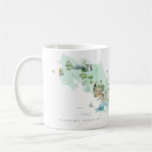 水彩図図解入りの、写真付きのコスタリカ | モノグラム コーヒーマグカップ (左)