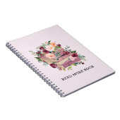 水彩図書及びバラ花引用文 ノートブック (右側)