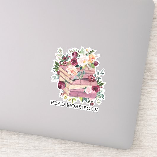 水彩図書及びバラ花読引用文 シール (詳細)