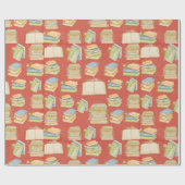 水彩図書模様 ラッピングペーパー (フラット)