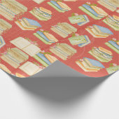 水彩図書模様 ラッピングペーパー (角)