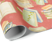 水彩図書模様 ラッピングペーパー (ロールコーナー)