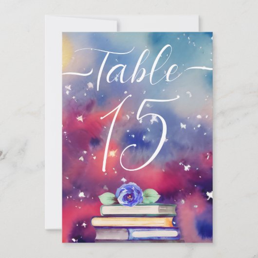 水彩図書紫とピンクお洒落結婚ズ (正面)