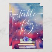 水彩図書紫とピンクお洒落結婚ズ (正面/裏面)