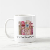 水彩図書花ピンクパープル読ズ引用文 コーヒーマグカップ (左)