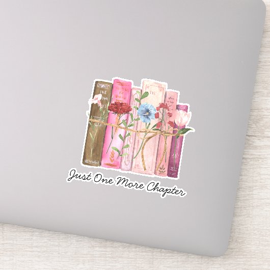 水彩図書花ピンクパープル読ズ引用文 シール (詳細)