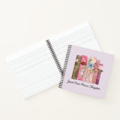水彩図書花ピンクパープル読ズ引用文 ノートブック (内部)