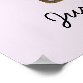 水彩図書花ピンクパープル読ズ引用文 ポスター (角)