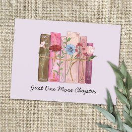 水彩図書花ピンクパープル読ズ引用文 ポストカード